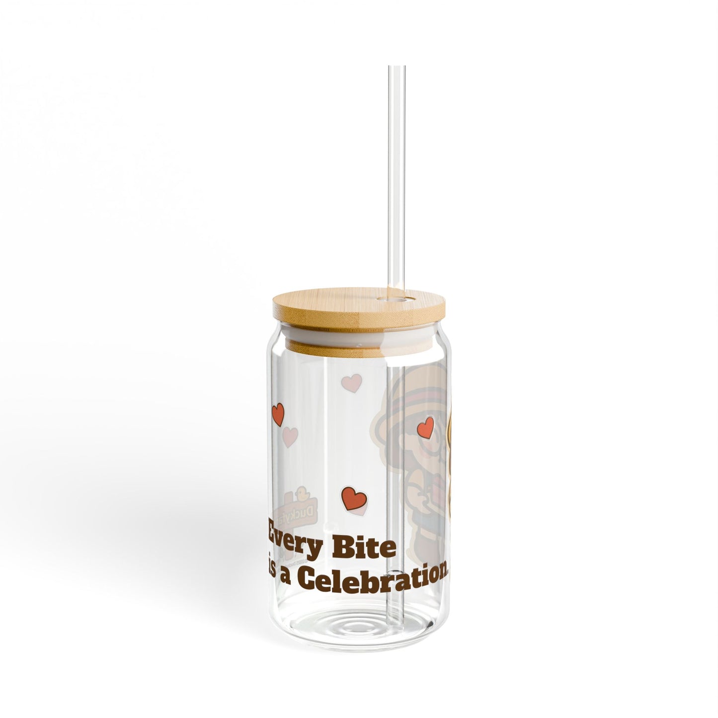 Cara Glass Tumbler with Bamboo Lid & Reusable Straw (Cake Celebration)