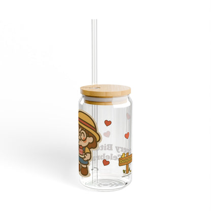 Cara Glass Tumbler with Bamboo Lid & Reusable Straw (Cake Celebration)