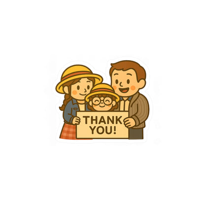 Cara Family “Thank You” Kiss-Cut Vinyl Decal